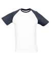 11190 Funky SOL'S Funky Contrast Baseball T-Shirt White / Navy colour image